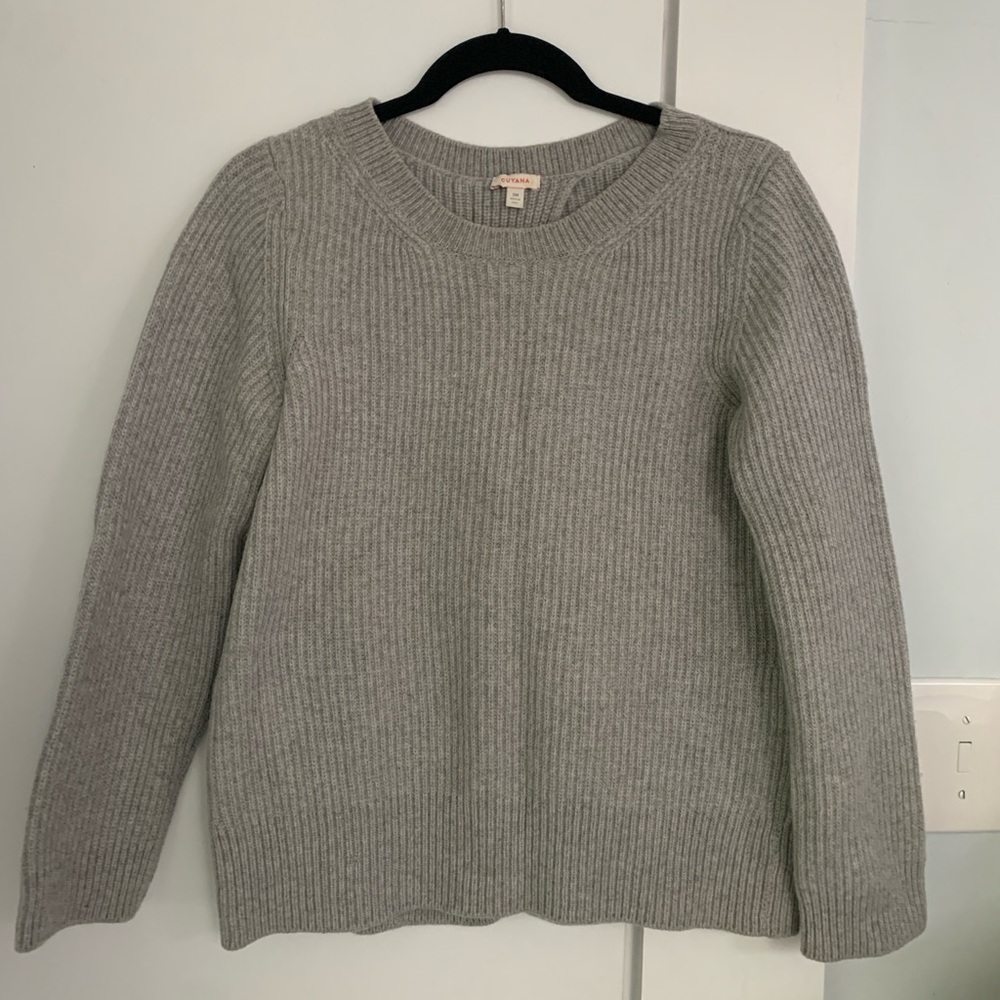 Cuyana Open Back Ribbed Wool/Cashmere Sweater, Small